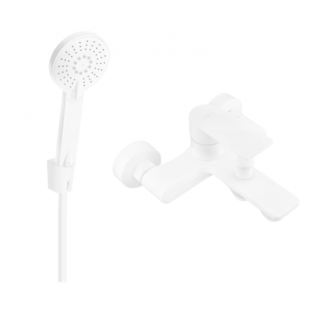 Mexen Royo R40 vaňová batéria so sprchovacím setom, biela - 7223R40-20