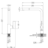 Mexen Carlos žulový drez 1,5-komorový so záhradným ventilom Flora, čierny/strieborný metalický - 6518-73-670401-70-B