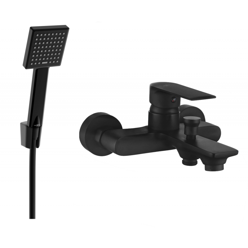 Mexen Royo R45 vaňová batéria so sprchovým setom, čierna - 7223R45-70
