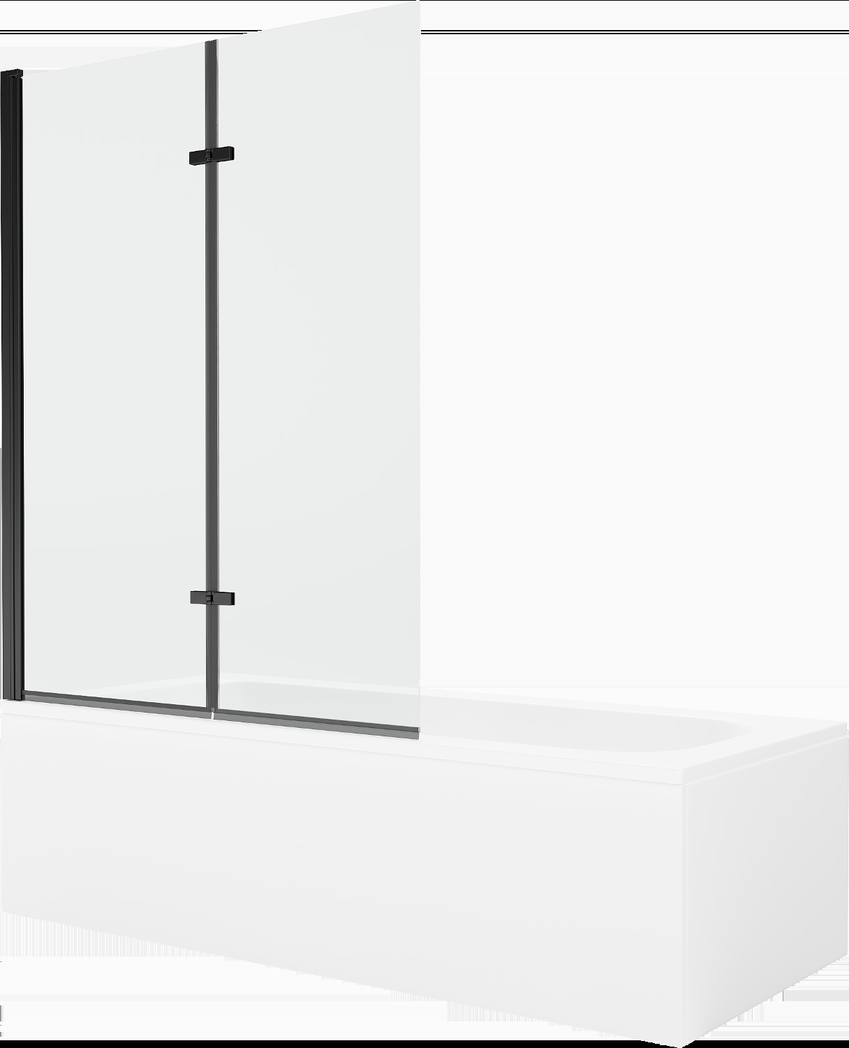 Mexen Vega obdĺžniková vaňa 180 x 80 cm s obkladom a 2-krídlovou zástenou 120 cm, Transparentné, Čierna - 550118080X9212027000