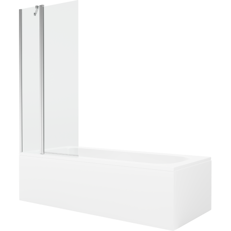 Mexen Vega obdĺžniková vaňa 150 x 70 cm s obložením a 1-krídlovou zástenou 80 cm, transparentná, chróm - 550115070X9408110100
