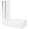 Mexen Vega obdĺžniková vaňa 150 x 70 cm s obložením a 1-krídlovou zástenou 80 cm, transparentná, chróm - 550115070X9408110100