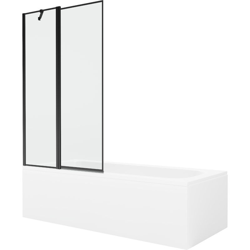 Mexen Vega obdĺžniková vaňa 150 x 70 cm s obkladom a 1-krídlovou sprchovou zástenou 100 cm, Čierny vzor - 550115070X9410117070