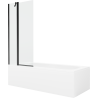 Mexen Vega obdĺžniková vaňa 160 x 70 cm s obkladom a 1-krídlovou zástenou 80 cm, transparentná, čierna - 550116070X9408117000