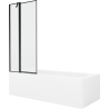 Mexen Vega obdĺžniková vaňa 160 x 70 cm s krytom a 1-krídlovým zástenom 80 cm, čierny vzor - 550116070X9408117070