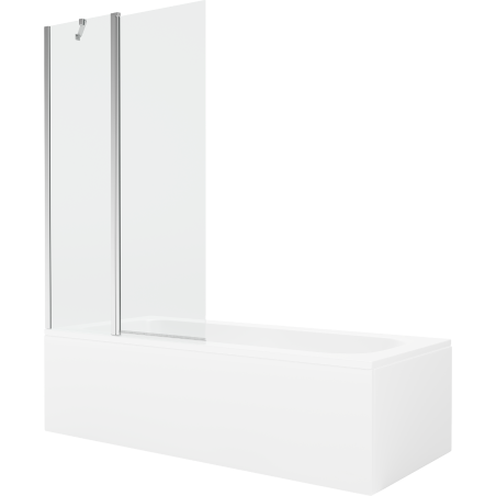 Mexen Vega obdĺžniková vaňa 160 x 70 cm s krytom a 1-krídlovou zástenou 100 cm, transparentná, chróm - 550116070X9410110100