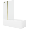 Mexen Vega obdĺžniková vaňa 160 x 70 cm s krytom a 1-krídlovou zástenou 120 cm, transparentné, zlaté - 550116070X9412115000