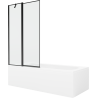 Mexen Vega obdĺžniková vaňa 170 x 70 cm s obkladom a 1-krídlovou sprchovou zástenou 100 cm, Čierny vzor - 550117070X9410117070