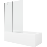 Mexen Vega obdĺžniková vaňa 170 x 70 cm s panelom a 1-krídlovým zástupom 120 cm, transparentná, chróm - 550117070X9412110100