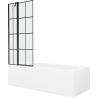 Mexen Vega obdĺžniková vaňa 180 x 80 cm s obkladom a 1-krídlovou sprchovou zástenou 80 cm, Čierny vzor - 550118080X9408117077