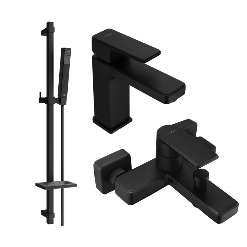 Mexen Mino DQ77 kúpeľňová súprava, čierna - 72403DQ77-70