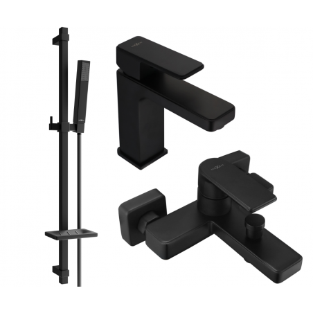 Mexen Mino DQ77 kúpeľňová súprava, čierna - 72403DQ77-70