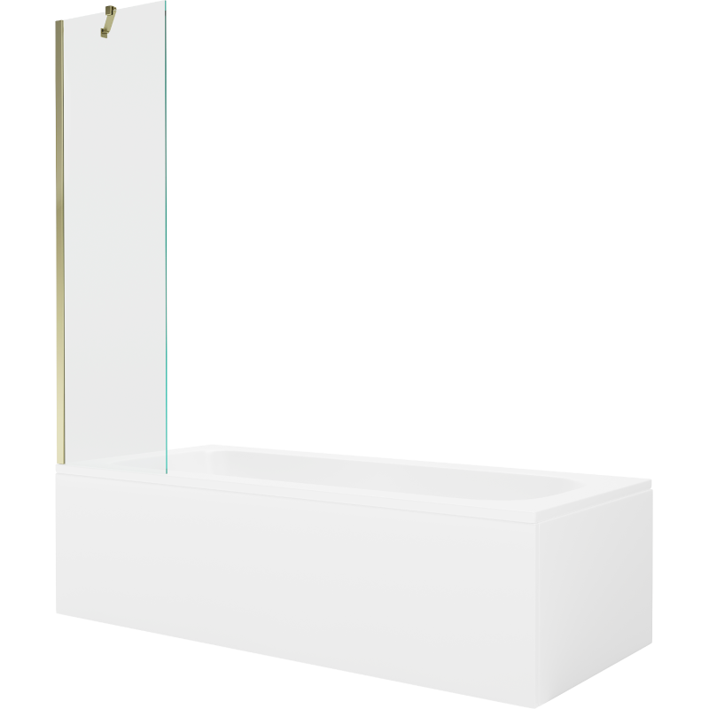 Mexen Vega obdĺžniková vaňa 150 x 70 cm s obkladom a 1-krídlovým závesom 50 cm, transparentná, zlatá - 550115070X9505000050