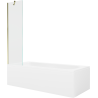 Mexen Vega obdĺžniková vaňa 150 x 70 cm s obkladom a 1-krídlovým závesom 50 cm, transparentná, zlatá - 550115070X9505000050