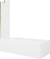Mexen Vega Obdĺžniková vaňa 150 x 70 cm s opláštením a 1-krídlovým zástenou 50 cm, transparentná, zlatá