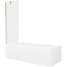 Mexen Vega obdĺžniková vaňa 150 x 70 cm s obložkou a 1-krídlovým paravánom 60 cm, transparentná, zlatá