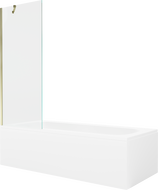 Mexen Vega obdĺžniková vaňa 160 x 70 cm s krytom a 1-krídlovým závesom 70 cm, transparentná, zlatá