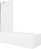 Mexen Vega obdĺžniková vaňa 160 x 70 cm s krytom a 1-krídlovým paravanom 80 cm, transparentná, zlatá