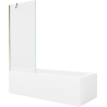 Mexen Vega obdĺžniková vaňa 150 x 70 cm s krytom a 1-krídlovým zástenom 80 cm, transparentná, zlatá - 550115070X9508000050