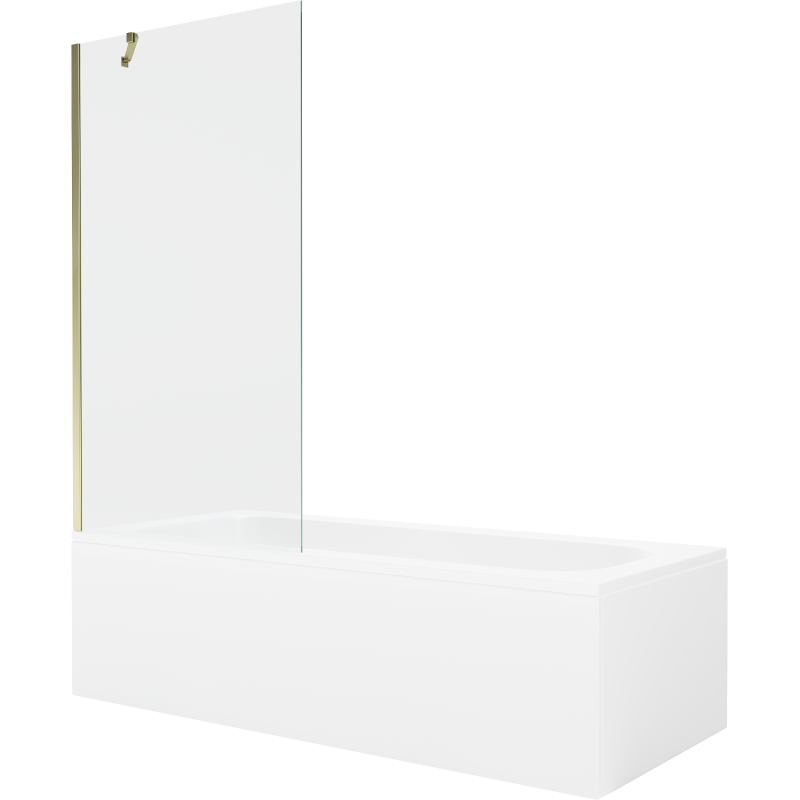 Mexen Vega obdĺžniková vaňa 150 x 70 cm s obložením a jedným krídlom 90 cm, transparentná, zlatá - 550115070X9509000050