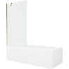 Mexen Vega obdĺžniková vaňa 160 x 70 cm s panelom a 1-krídlovou zástenu 90 cm, transparentná, zlatá - 550116070X9509000050