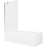 Mexen Vega obdĺžniková vaňa 170 x 70 cm s obkladom a 1-krídlovou zástenou 90 cm, transparentná, zlatá