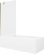 Mexen Vega obdĺžniková vaňa 180 x 80 cm s panelom a jednokrídlovým závesom 90 cm, transparentné, zlaté - 550118080X9509000050
