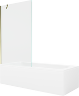 Mexen Vega obdĺžniková vaňa 180 x 80 cm s panelom a 1-krídlovými dverami 100 cm, transparentná, zlatá