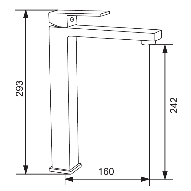 Mexen Uno vysoká umývadlová batéria, čierna - 71410-70