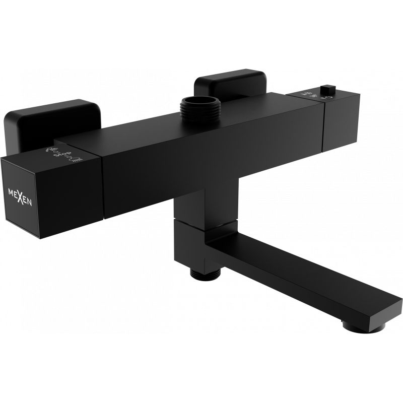 Mexen Cube termostatická batéria do vane a sprchy, čierna - 77910-70