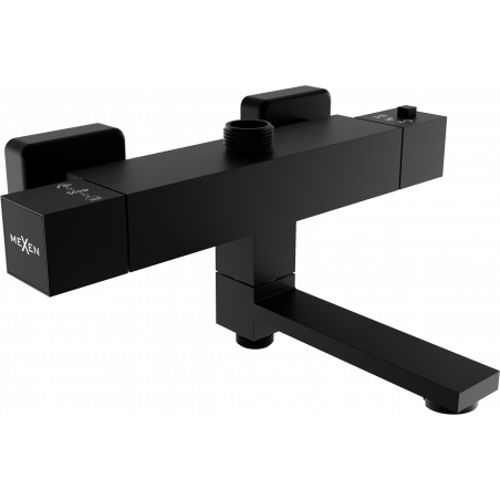 Mexen Cube termostatická batéria do vane a sprchy, čierna - 77910-70