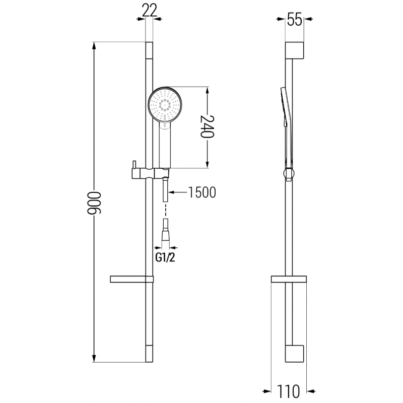 Mexen Alexa DS40 sada na vaňu, chróm - 71203DS40-00
