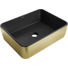 Mexen Catia umývadlo na dosku 48 x 37 cm, čierna mat/zlatý vzor línie - 21314877