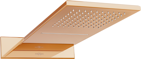 Mexen Waterfall dažďová hlavica slim 50 x 22 cm, ružové zlato - 79190-60