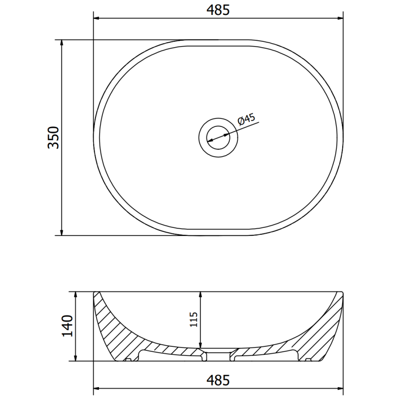 Mexen Viki umývadlo na dosku 48 x 35 cm, čierna matná/strieborný vzor šupiny - 21054872