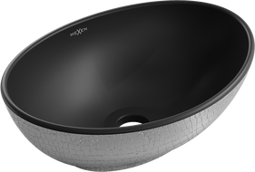 Mexen Elza dosková umývadlo 40 x 33 cm, čierna matná/strieborný vzor šupiny - 21014022