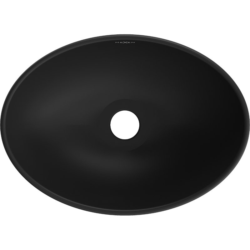Mexen Elza umývadlo na dosku 40 x 33 cm, čierna matná/strieborný vzor línie - 21014023