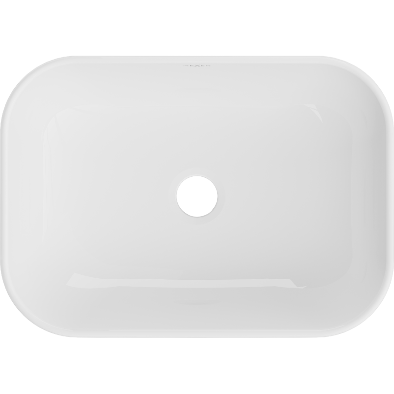 Mexen Rita umývadlo na dosku 45 x 32 cm, biela/zlatá línie - 21084553