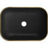 Mexen Rita umývadlo na dosku 45 x 32 cm, čierna matná/zlatý vzor mriežky - 21084579
