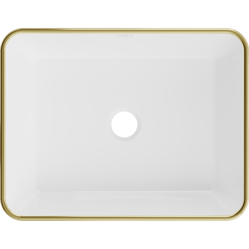 Mexen Catia umývadlo na dosku 48 x 37 cm, biela/zlatá hrana - 21314805