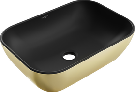 Mexen Rita umývadlo na dosku 45 x 32 cm, čierne matné/zlaté - 21084576