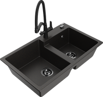 Mexen Tomas drez z kuchynskou batériou Duo, čierny/zlatý metalik - 6516-75-671701-70-B