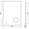 Mexen Kala zrkadlo do kúpeľne s podsvietením a kozmetickým zrkadielkom 60 x 80 cm, LED 6000K, proti zahmlievaniu - 9820-060-080?