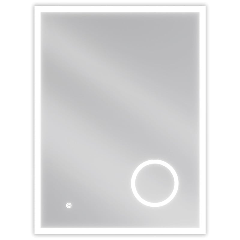 Mexen Kala osvetlené kúpeľňové zrkadlo s kozmetickým zrkadielkom 60 x 80 cm, LED 6000K, proti zahmlievaniu - 9820-060-080-611-00