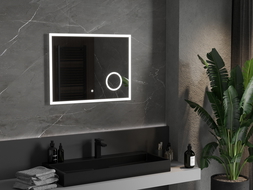 Mexen Kala LED kúpeľňové zrkadlo s kozmetickým zo 80 x 60 cm, LED 6000K, proti zahmlievaniu - 9820-080-060-611-00