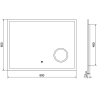 Mexen Kala LED kúpeľňové zrkadlo s kozmetickým zo 80 x 60 cm, LED 6000K, proti zahmlievaniu - 9820-080-060-611-00