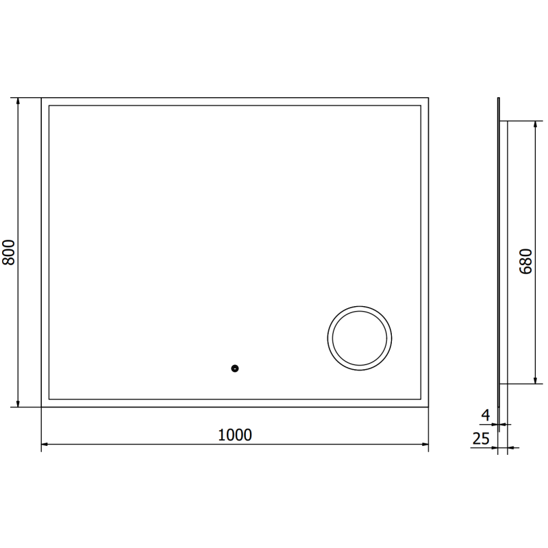 Mexen Kala koupelňové zrcadlo osvětlené s kosmetickým zrcátkem 100 x 80 cm, LED 6000K, proti mlze - 9820-100-080-611-00