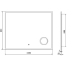 Mexen Kala osvetlené kúpeľňové zrkadlo s kozmetickým zrkadielkom 100 x 80 cm, LED 6000K, antivap - 9820-100-080-611-00