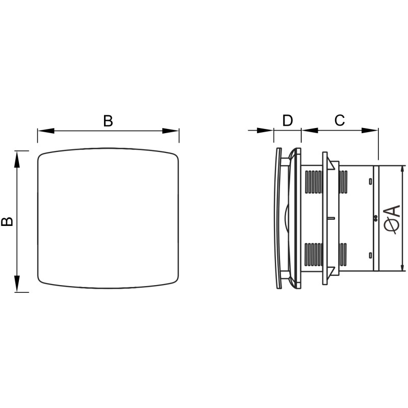 Mexen AXS 100 kúpeľňový ventilátor so snímačom vlhkosti, čierny - W9601-100H-70