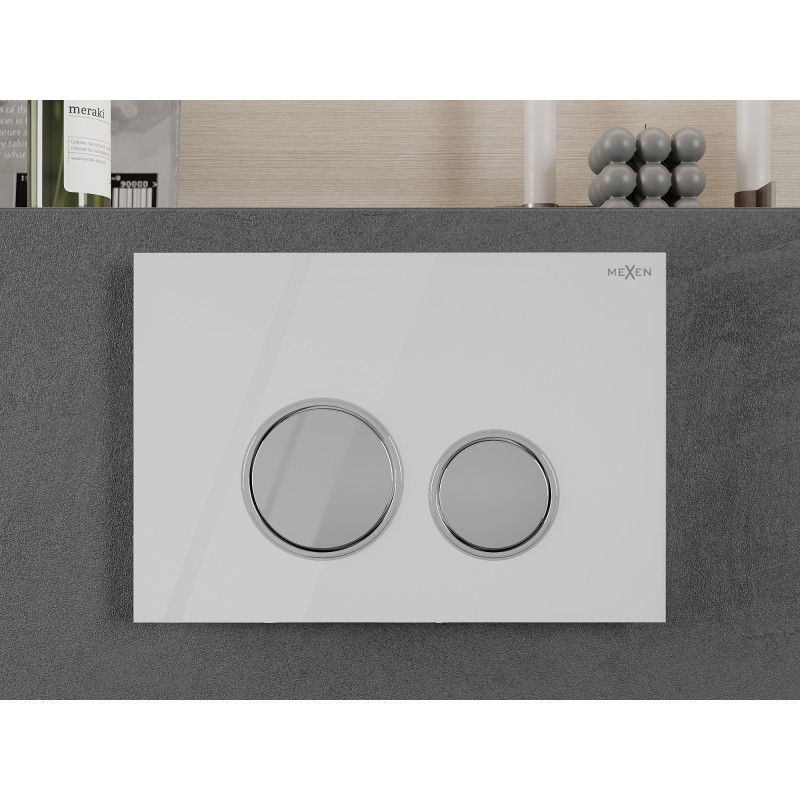 Mexen Fenix 06 splachovacie tlačidlo, biele - 600620